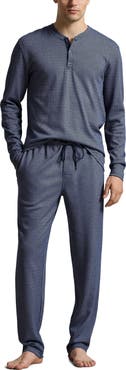 Polo Ralph Lauren Herringbone Long Sleeve Henley Sleep Shirt
