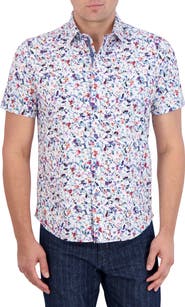Robert Graham Flamenco Short Sleeve Knit Button-Up Shirt