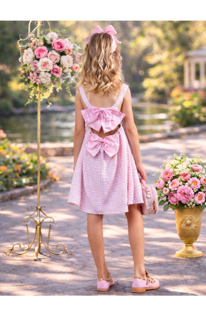 Mia Belle Girls Charm Double Bow Spring Dress, Alternate, color, Pink
