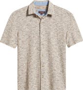 Johnston & Murphy Linden Textured Short Sleeve Button-Up Shirt