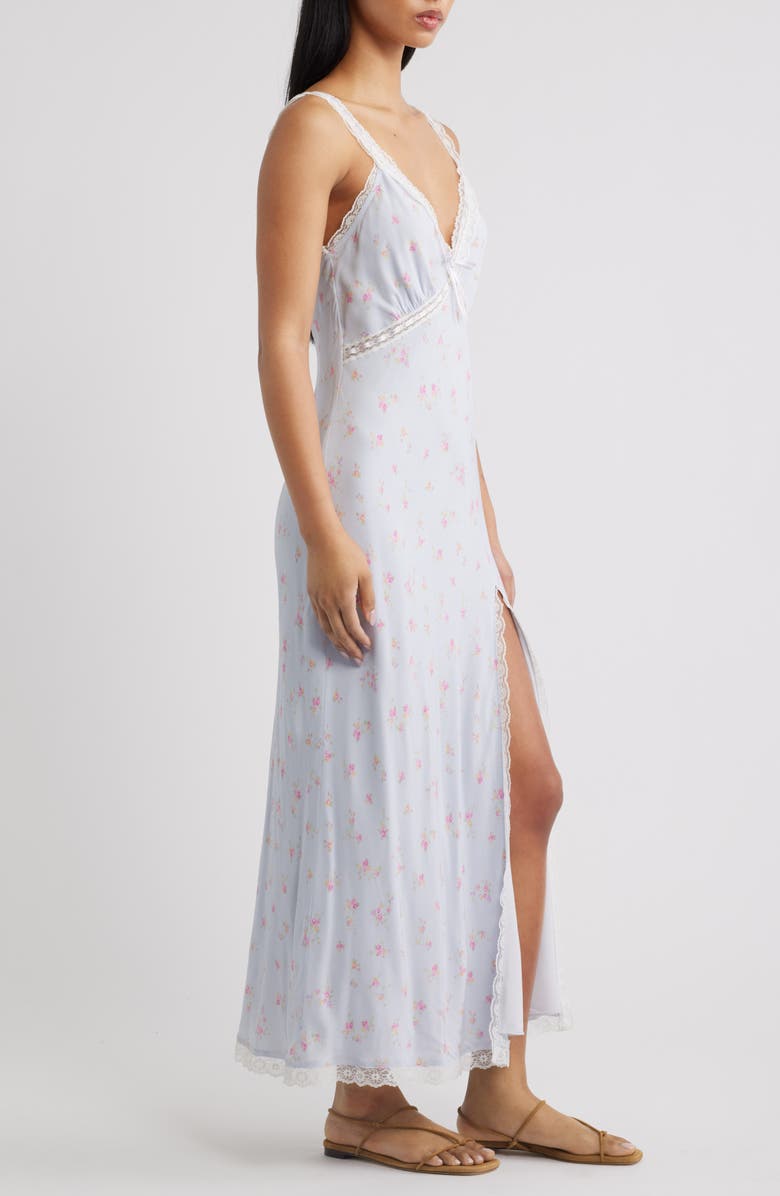 LoveShackFancy Beverly Lace Detail Slipdress, Alternate, color, Periwinkle Moon