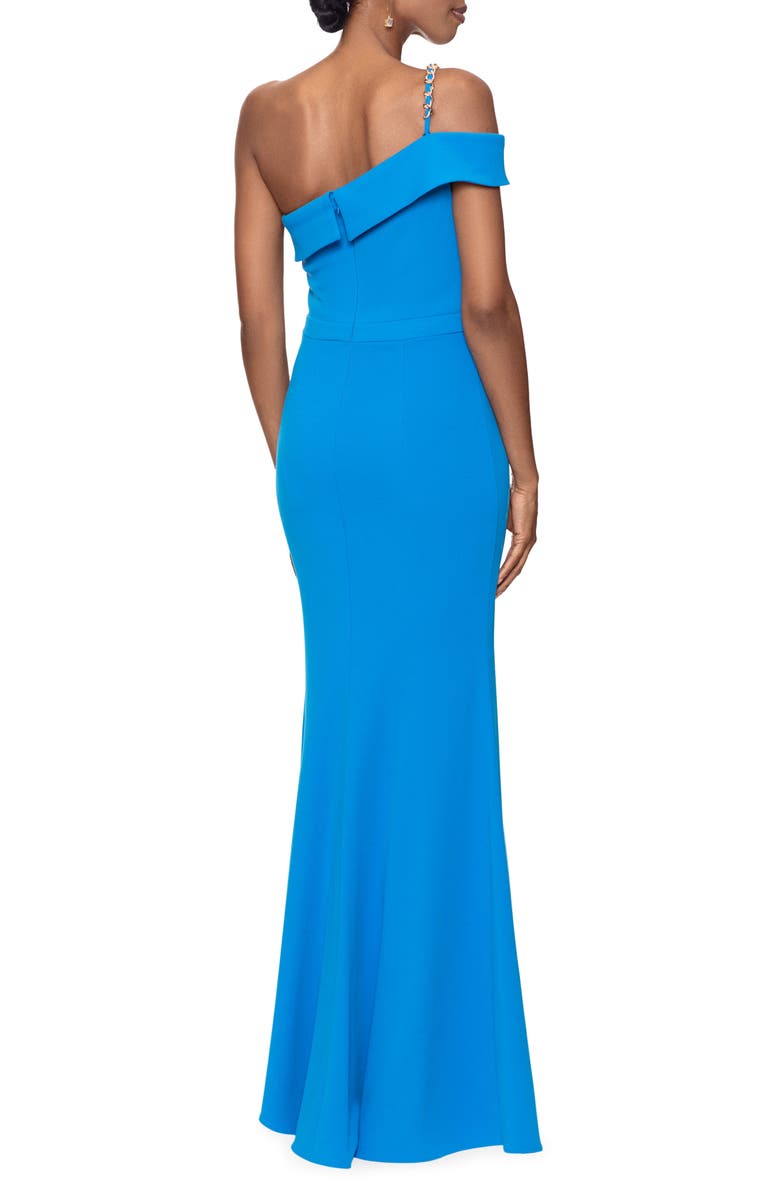 Xscape Evenings One-Shoulder Scuba Crepe Mermaid Gown, Alternate, color,