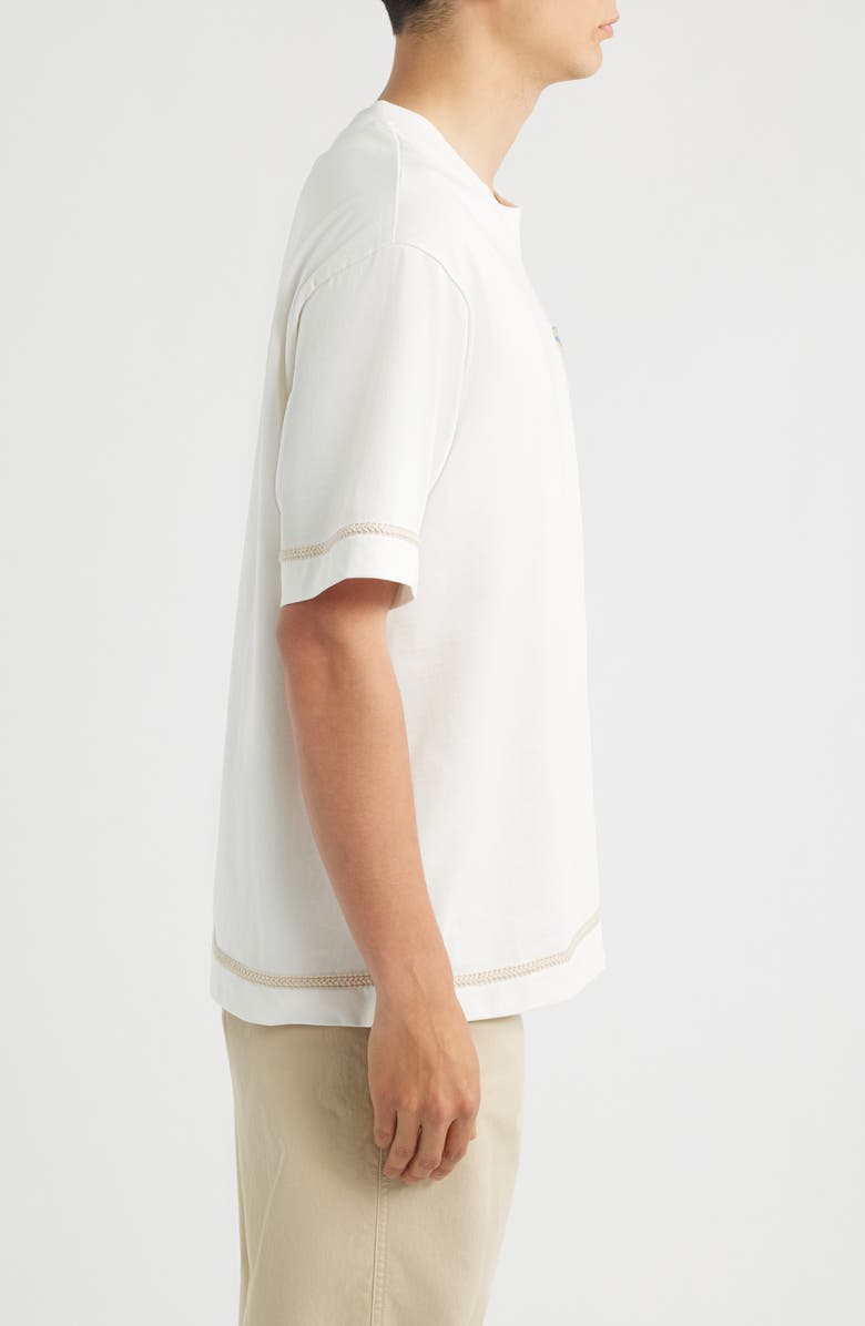 CHÉ Daisel Embroidered Appliqué Relaxed Cotton T-Shirt, Alternate, color, Ivory
