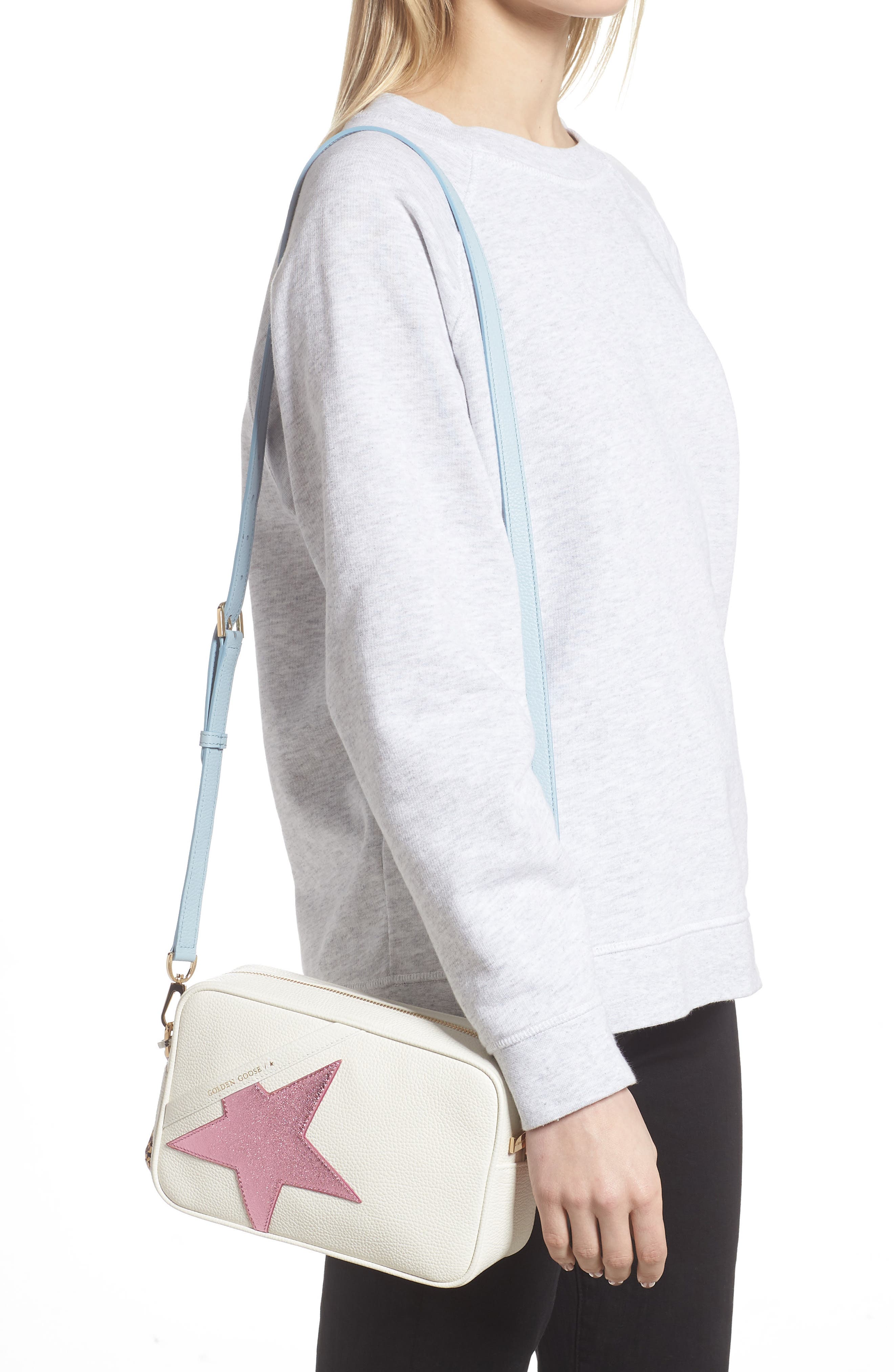 Golden Goose Star Leather Camera Bag, Alternate, color, 