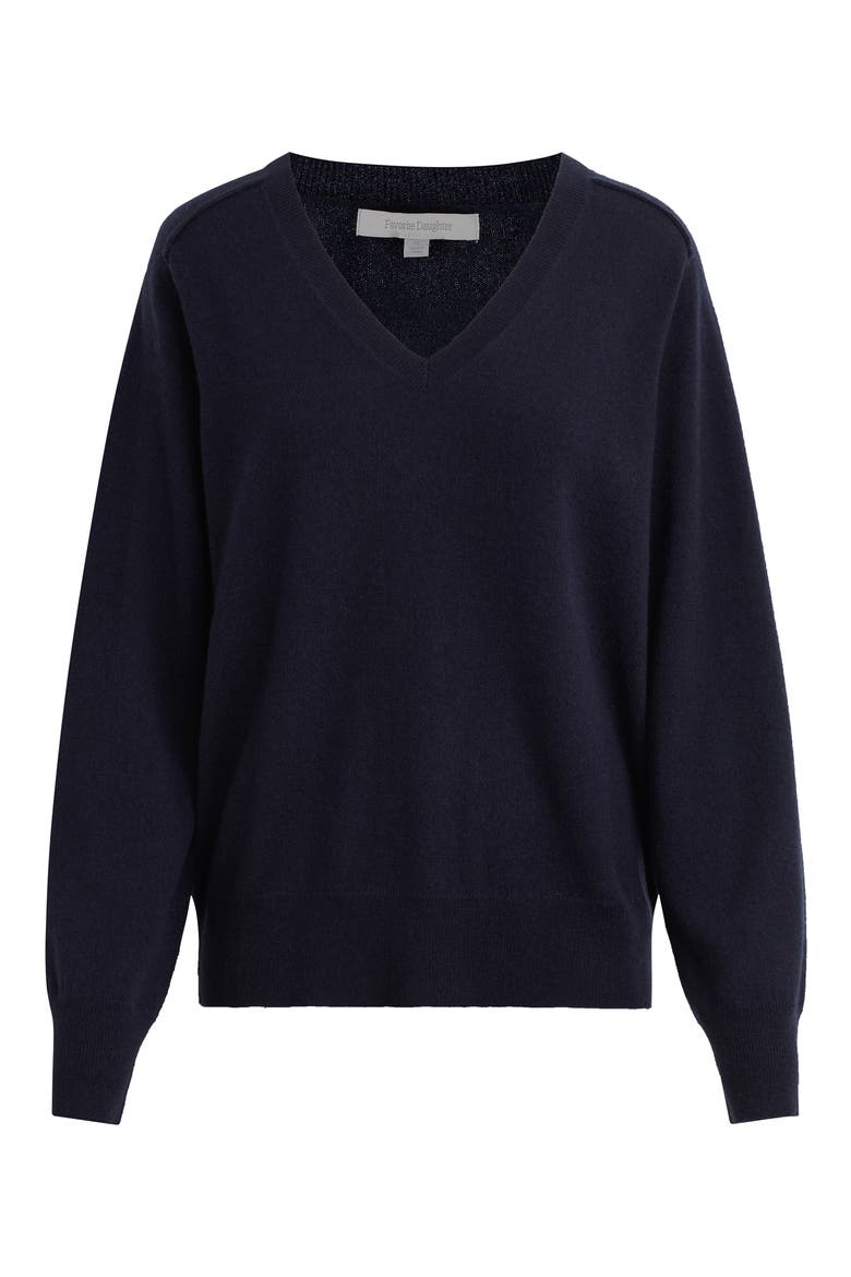 The Ryann V-Neck Cashmere Sweater, Alternate, color, NAVY
