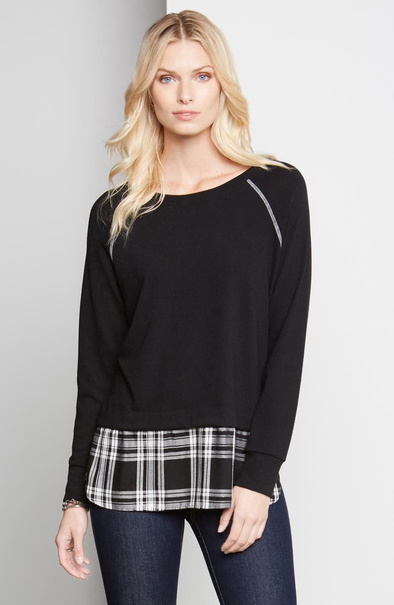 Karen Kane Plaid Hem Sweater, Alternate, color,