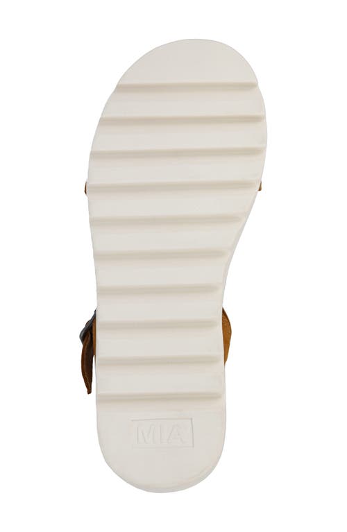 Shop Mia Ophida Ankle Strap Platform Wedge Sandal In Cognac