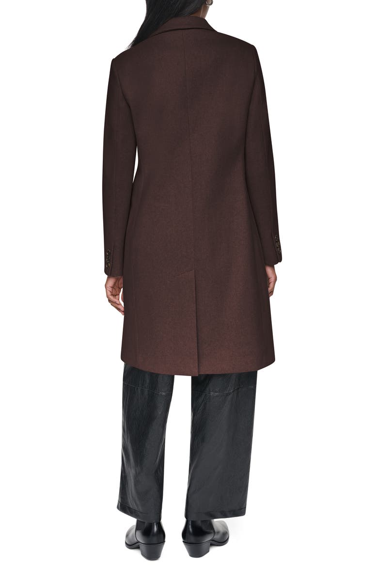 Single Breasted Wool Blend Coat, Alternate, color, BITTER