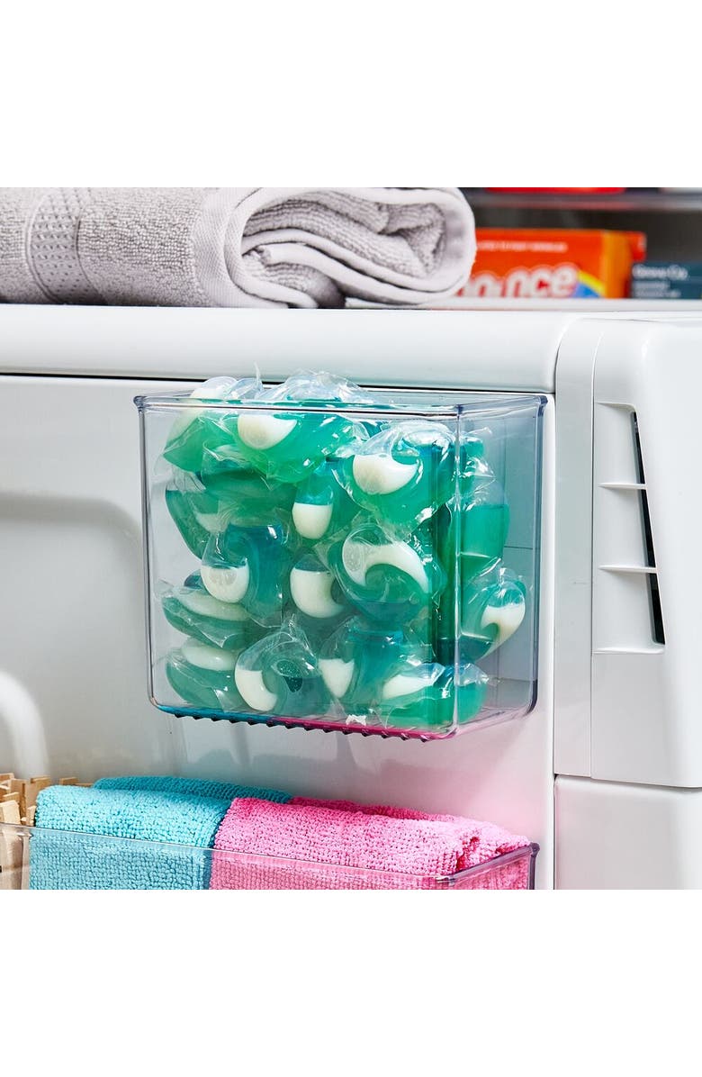 iDesign Magnetic Organizer Bins for Laundry Room - Set of 4 - Clear, Alternate, color, Clear