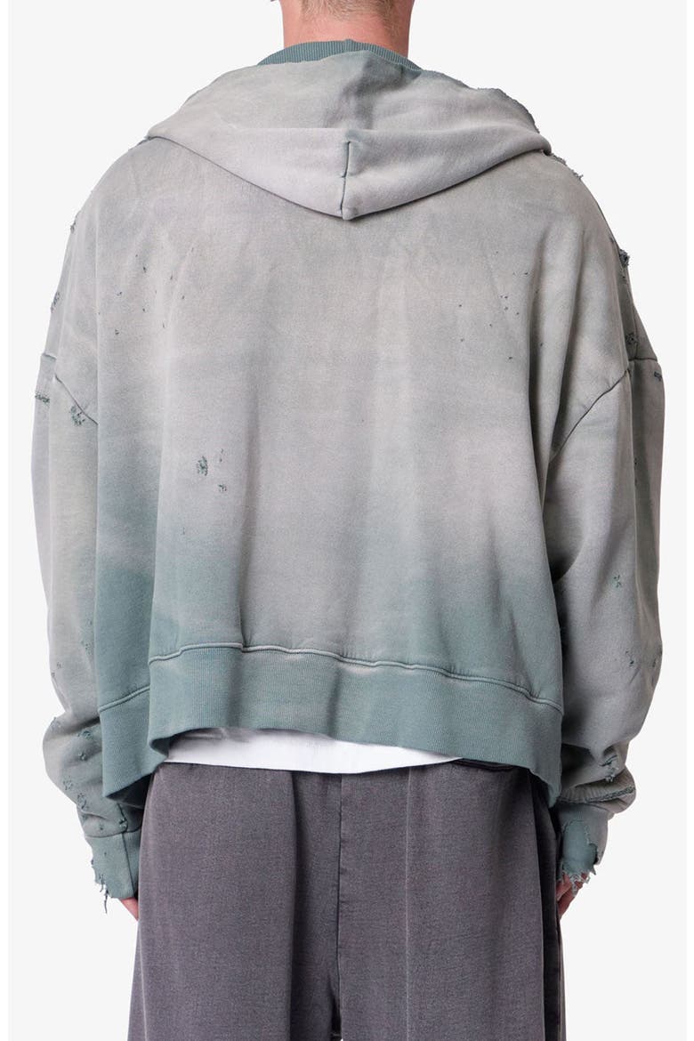 Distressed Thermal Lined Zip Hoodie, Alternate, color, GREEN