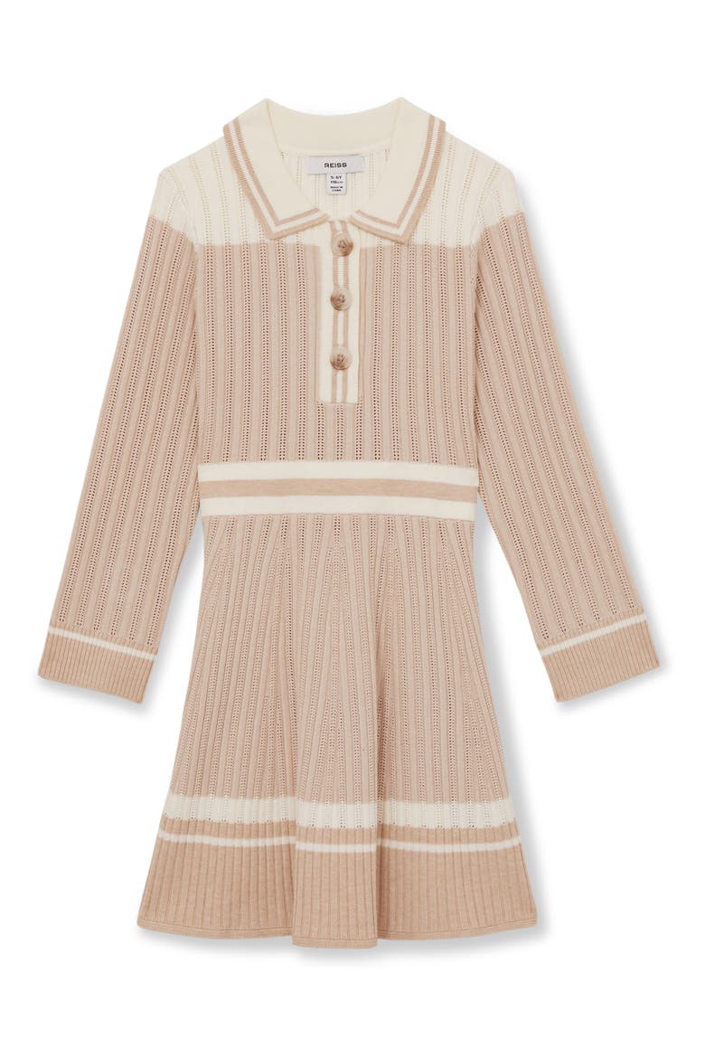 Kids' Long Sleeve Rib Sweater Dress, Main, color, PALE PINK