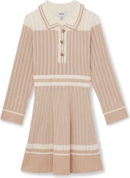 Reiss Kids' Long Sleeve Rib Sweater Dress
