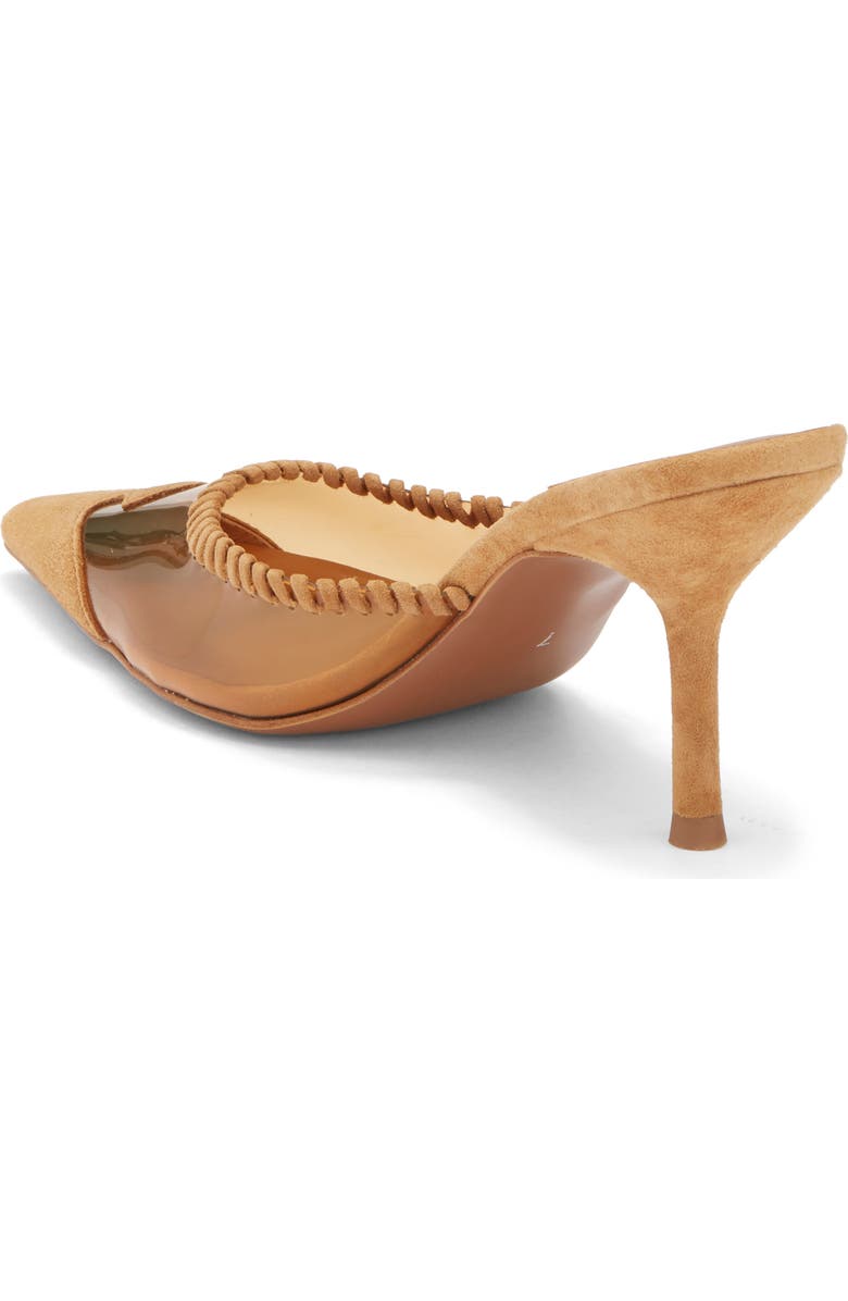 Jeffrey Campbell Partnerz Clear Cap Toe Mule, Alternate, color, Tan Suede Combo