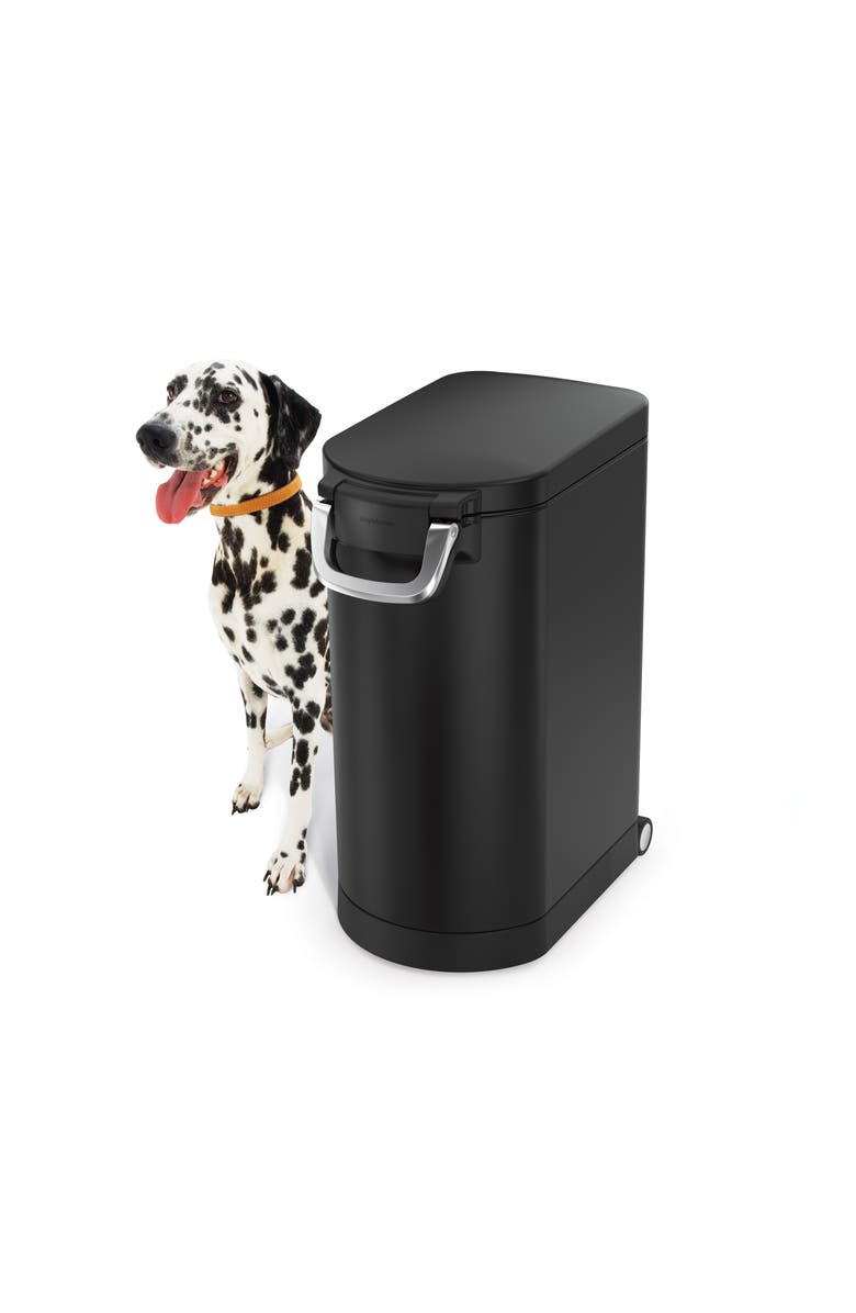 simplehuman large pet food can, Alternate, color, Matte Black