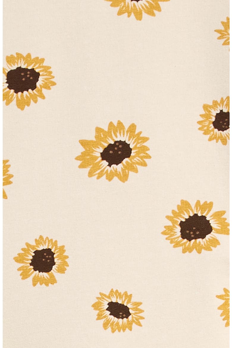 Kids' Sunflower Print Long Sleeve Stretch Organic Cotton Dress, Alternate, color, BEIGE