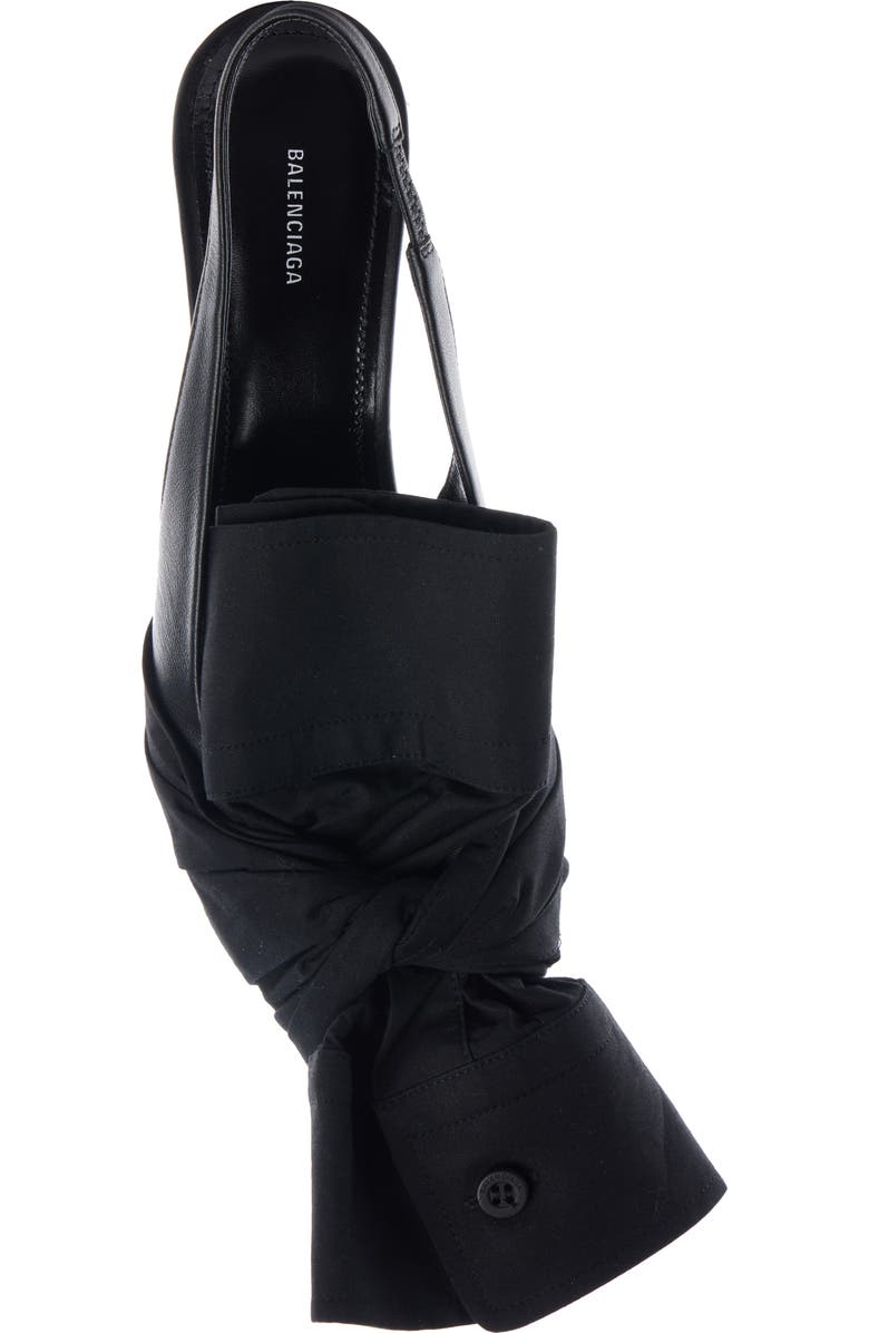 Balenciaga Chemise Pointed Toe Slingback Pump, Alternate, color, Black