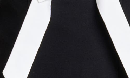 Wayf Ariana Bow Fit & Flare Minidress In Black