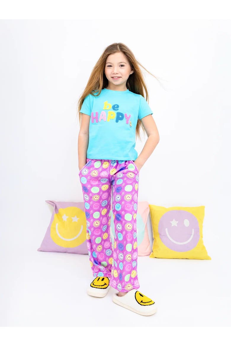Plush Smiley Faces loungewear pant, Alternate, color, Multicolor