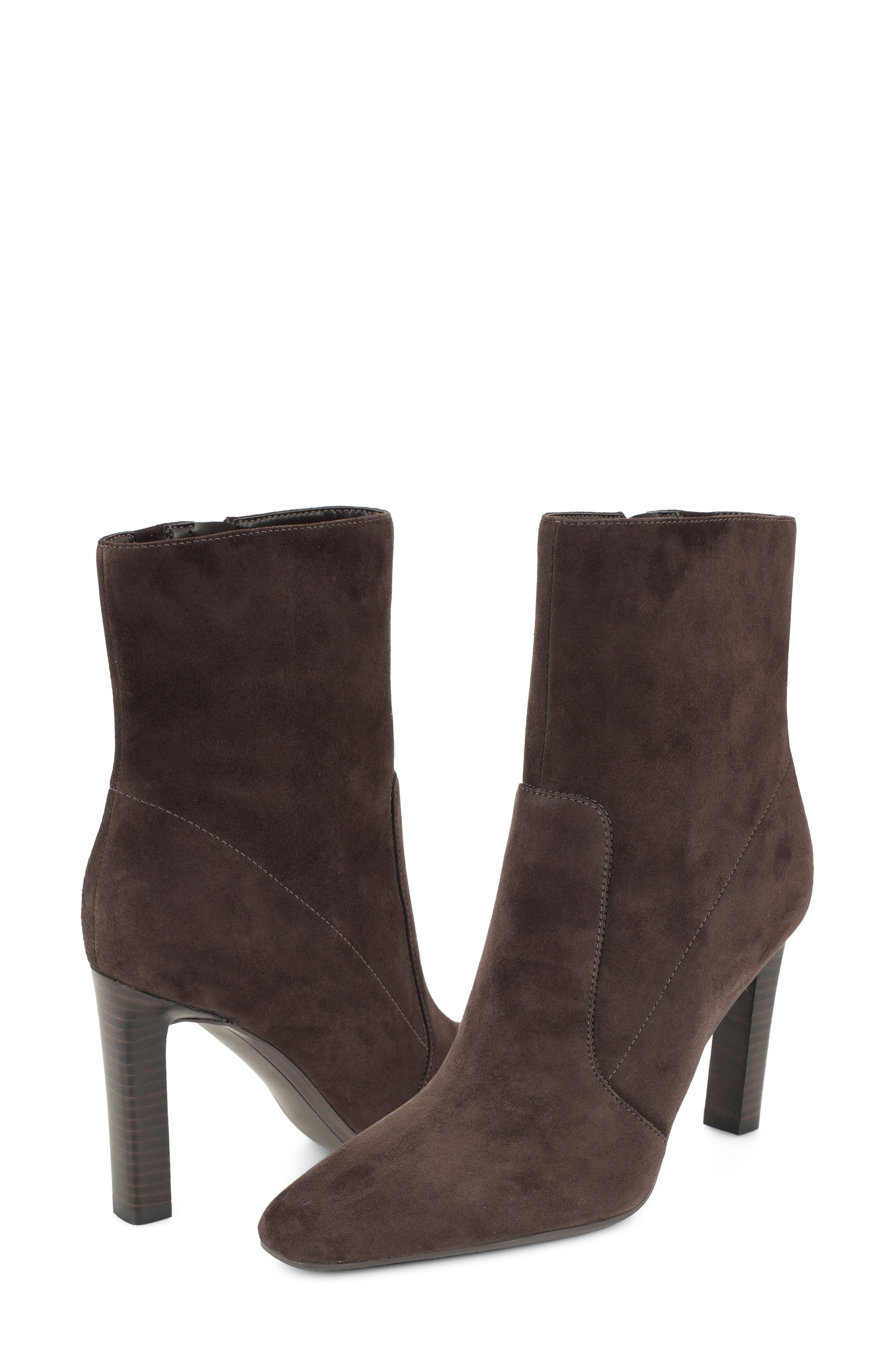 Halla Leather Bootie, Alternate, color, DARK BROWN