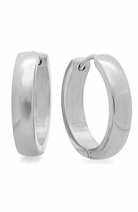 Brushed Huggie Hoop Earrings