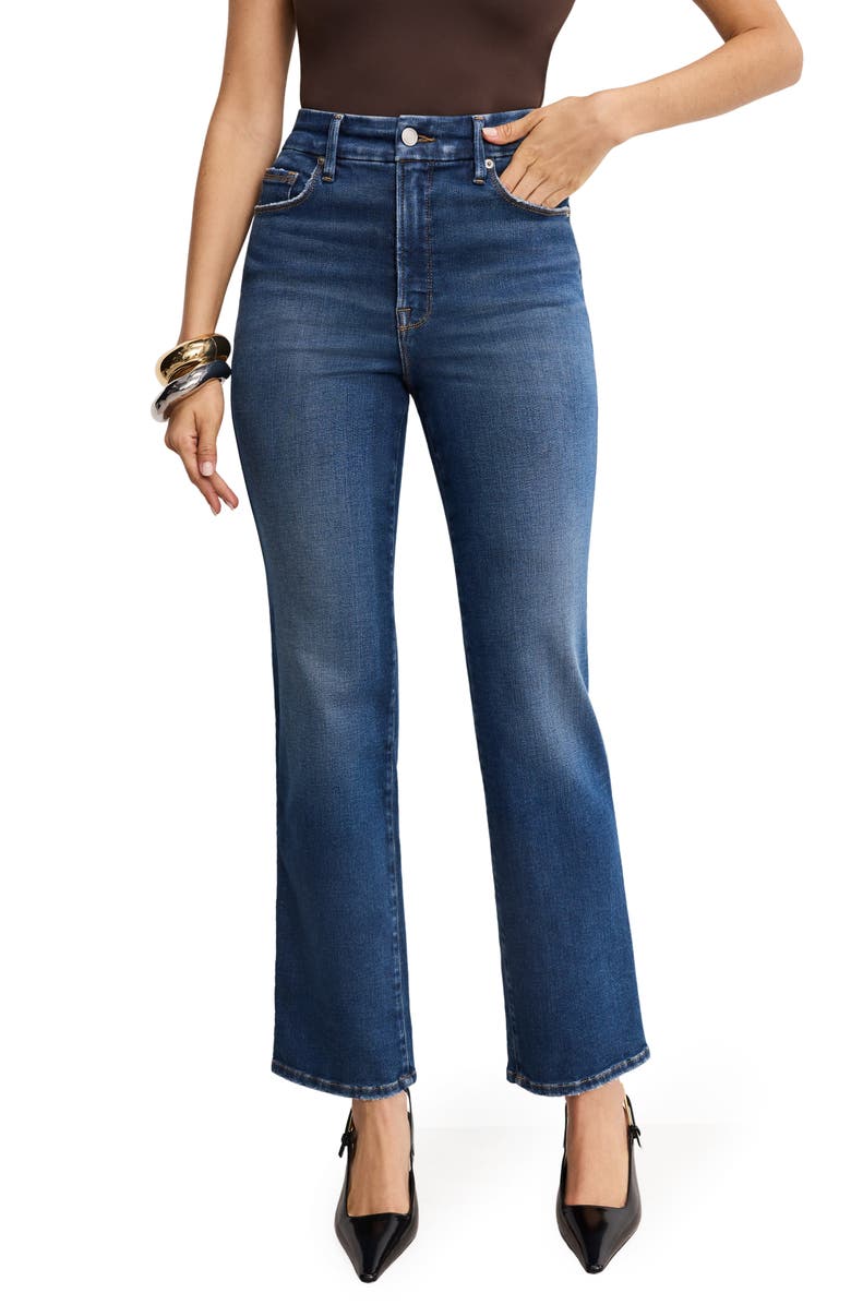 Good American Good Curve Straight Leg Jeans, Main, color, Indigo989