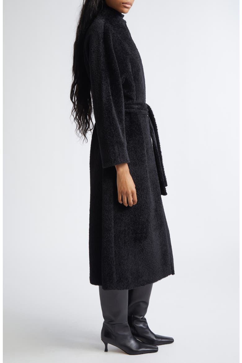 Ferito Alpaca & Virgin Wool Blend Coat, Alternate, color, BLACK