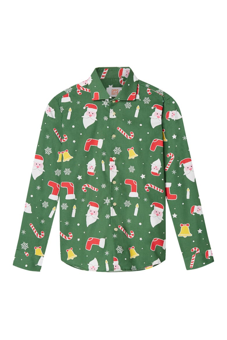 Santa Boss Shirt, Main, color, GREEN