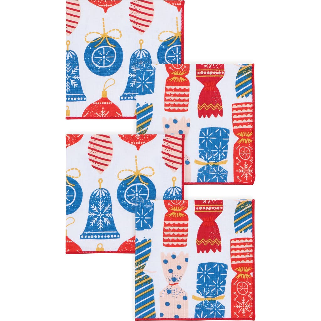 Now Designs Christmas Charms Set Of 4 Cocktail Napkins In Multi