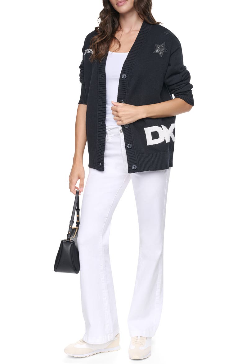 Pins Patches Cardigan, Alternate, color, BLACK