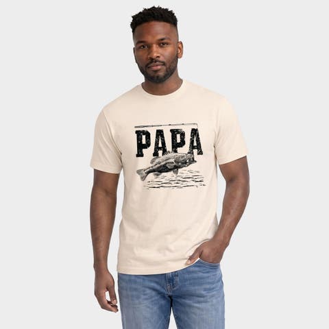 Papa Fishing Distressed Garment Dyed T-Shirt