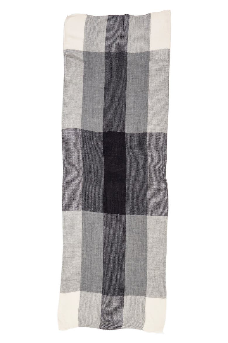 Plaid Scarf, Alternate, color, GREY/ IVORY