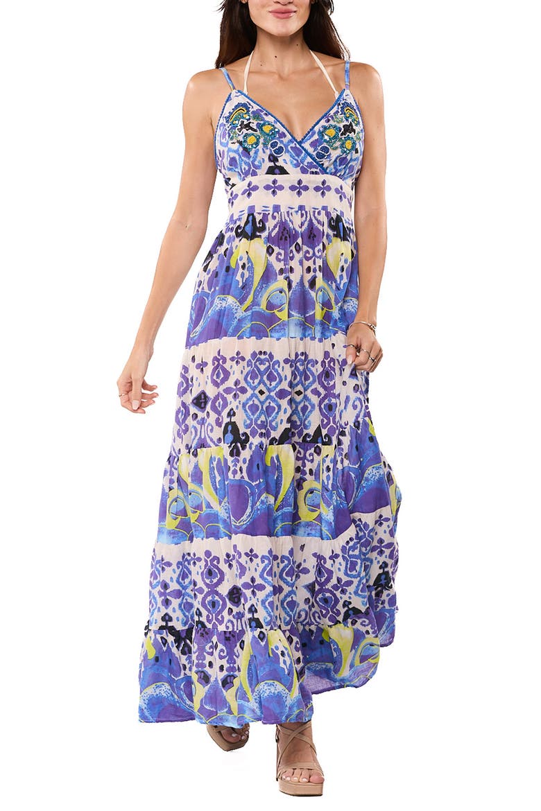 Beaded Maxi Dress, Main, color, BLUE