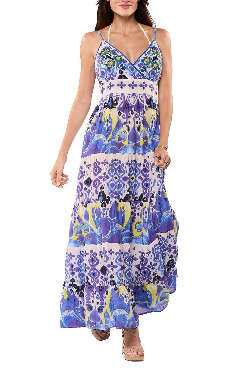 RANEES Beaded Maxi Dress, Main, color, Blue