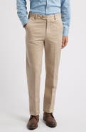 Berle Flannel Lined Flat Front Relaxed Fit Performance Khaki Pants