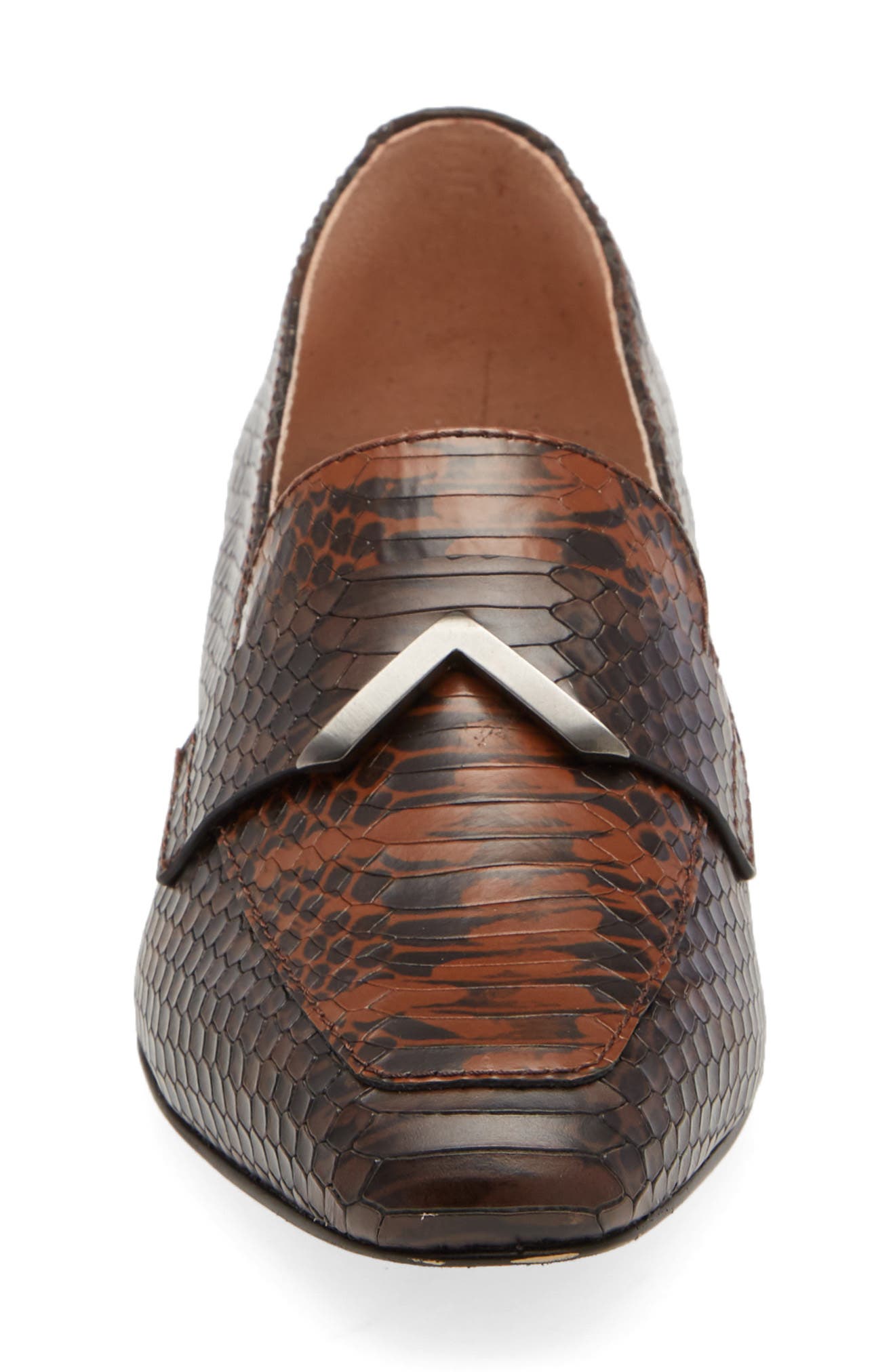 27 Edit Roxanne Loafer, Alternate, color, SADDLE/ CHOCOLATE SNAKE PRINT