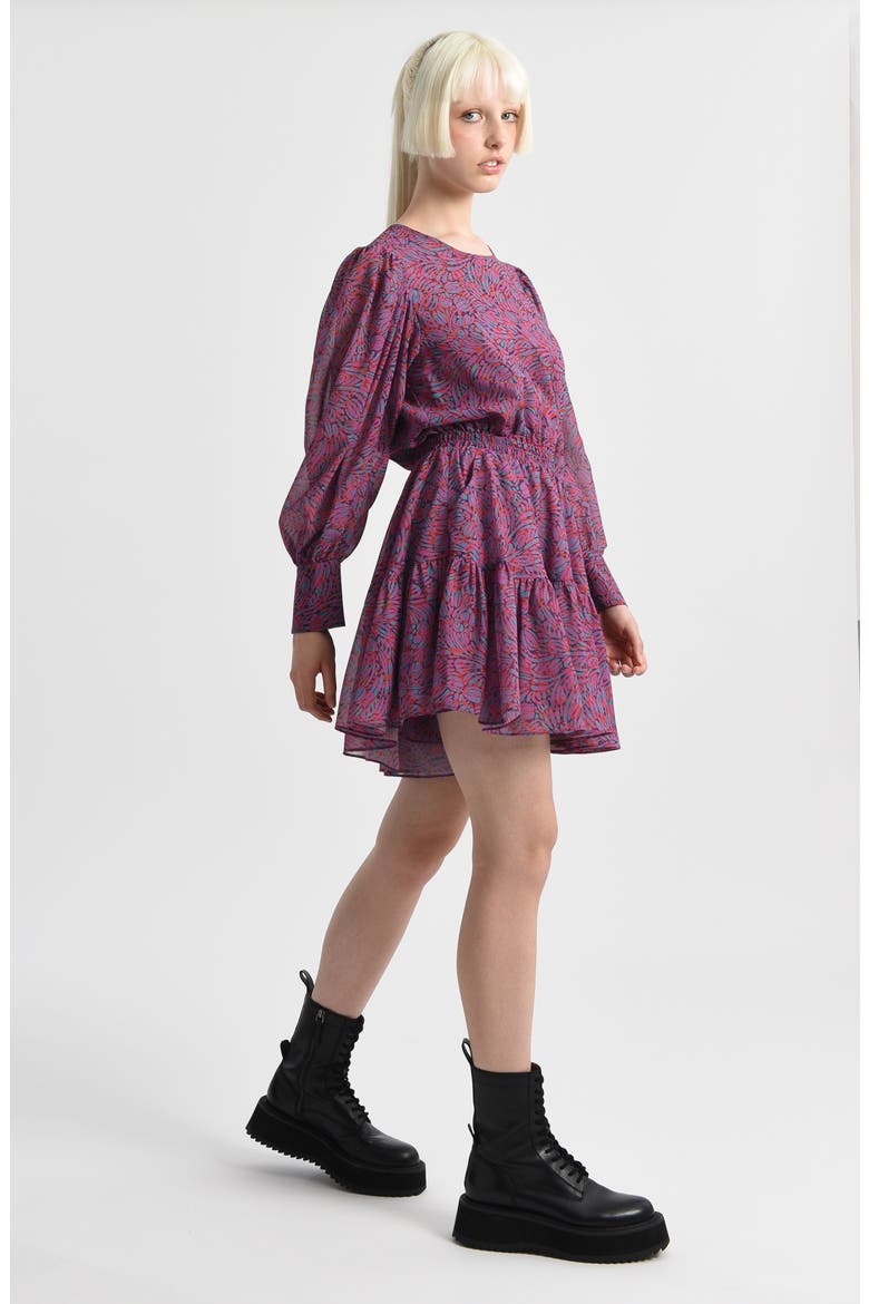 Splendid Long Sleeve Tiered Minidress, Alternate, color, PINK