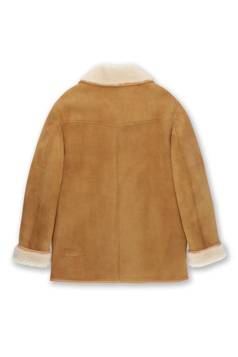 Lemans Double-Breasted Shearling Coat, Alternate, color, CAMEL