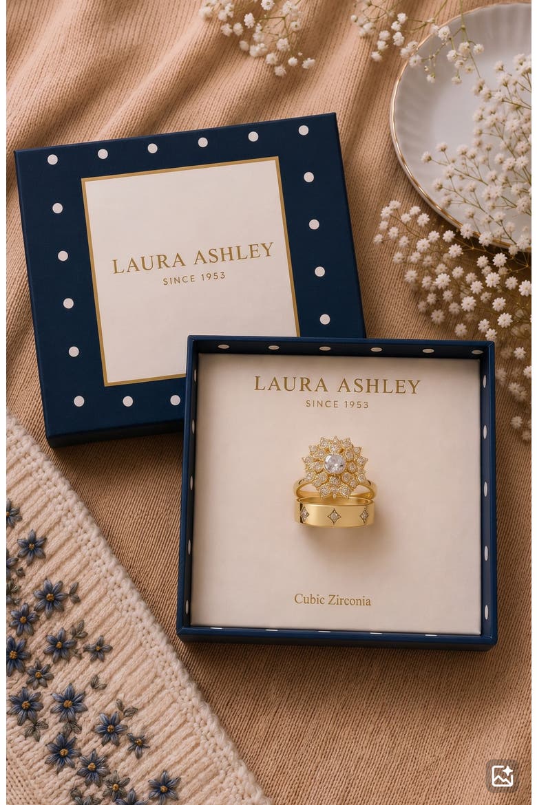 Mother of Pearl Inlay Ring Set, Alternate, color, WHITE/ CLEAR/ GOLD