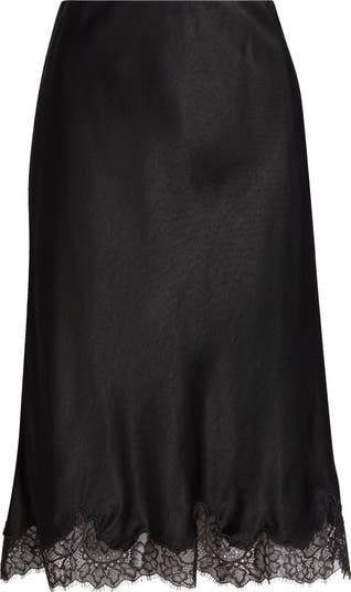 Nordstrom Lace Trim Bias Cut Midi Skirt | Nordstrom