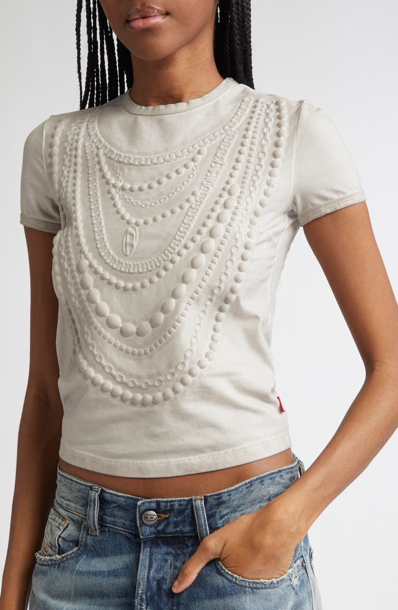 DIESEL<sup>®</sup> T-Nekka Necklace Embosssed T-Shirt, Alternate, color, Chalk/ White