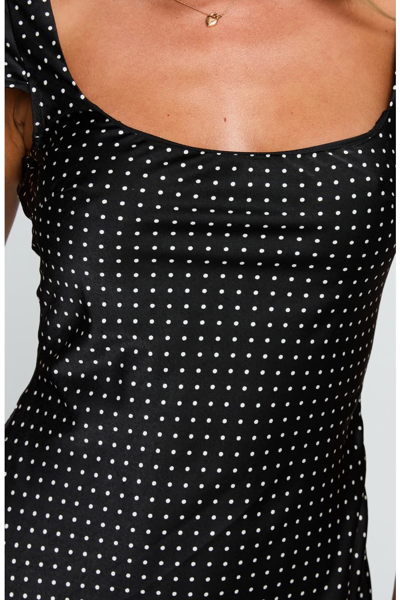 Lucienna Dot Minidress, Alternate, color, BLACK / WHITE