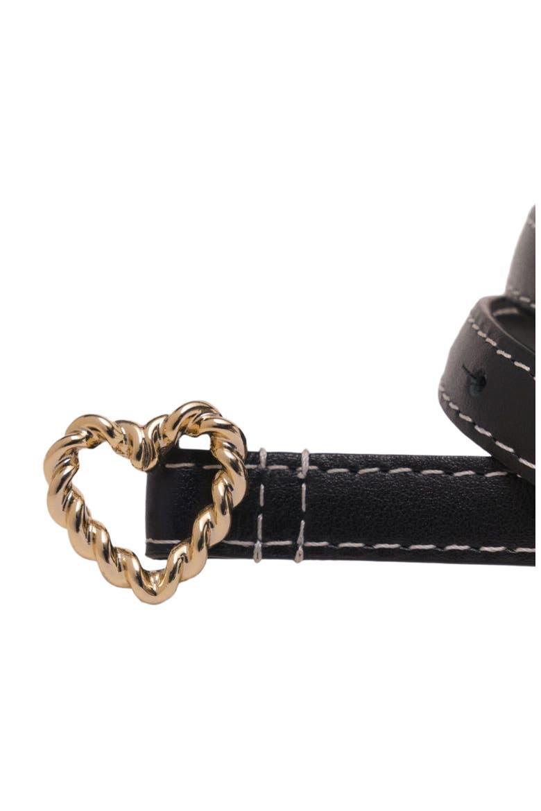 Slim heart belt, Alternate, color, Black