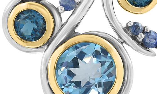 Effy Bezel Set Blue Topaz Cluster Pendant Necklace In Metallic