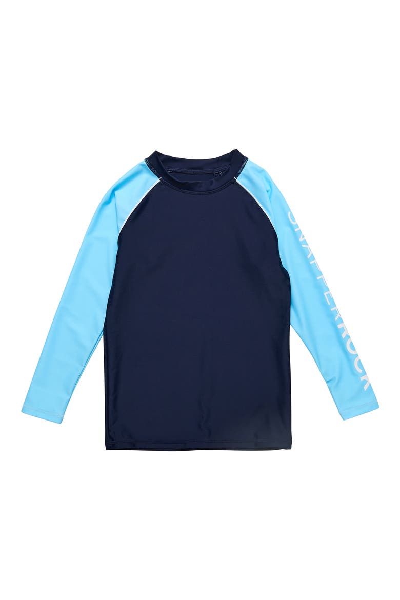 Kids' Colorblock Long Sleeve Rashguard Top, Main, color, BLUE