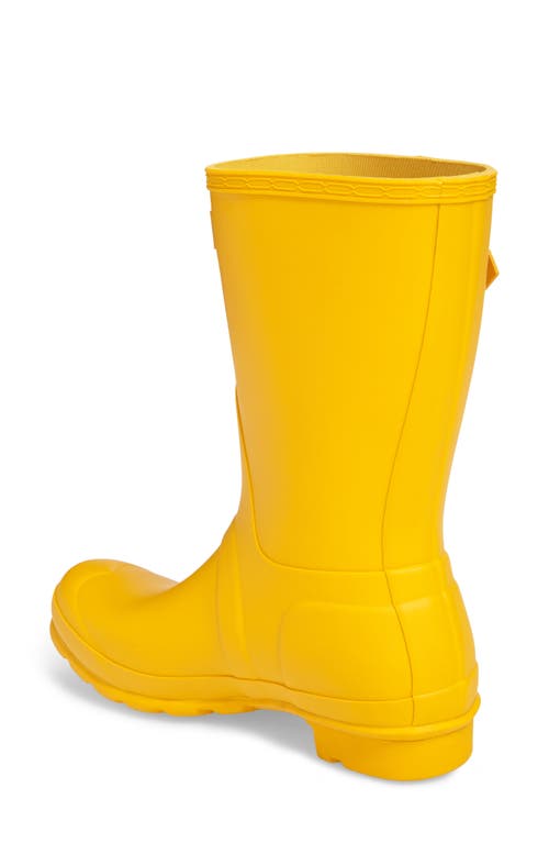 Hunter Original Short Waterproof Rain Boot In Yellow