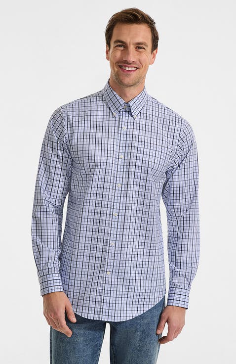 No Iron Supima Cotton Pinpoint Buttondown Collar Dress Shirt