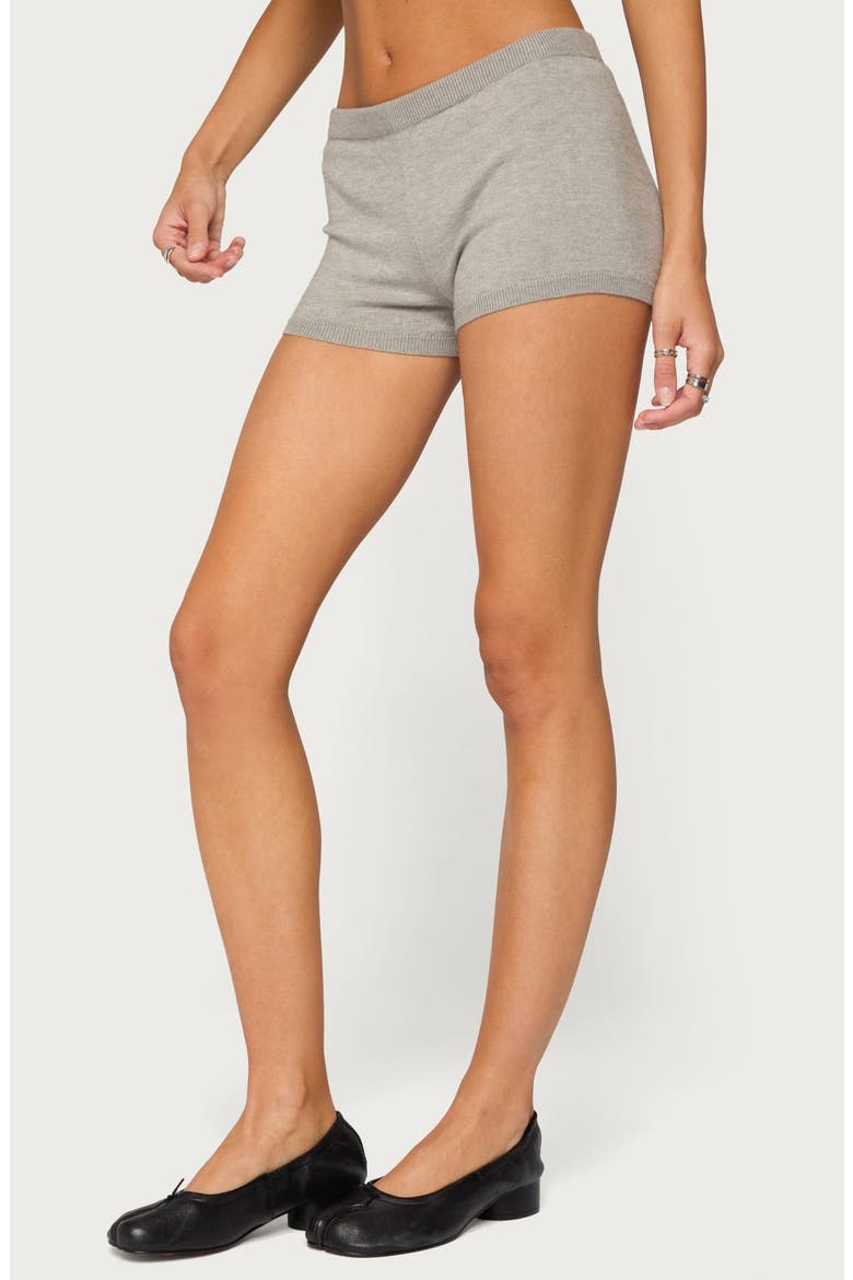 Edele Knit Micro Shorts, Alternate, color, LIGHT-GRAY-MELANGE