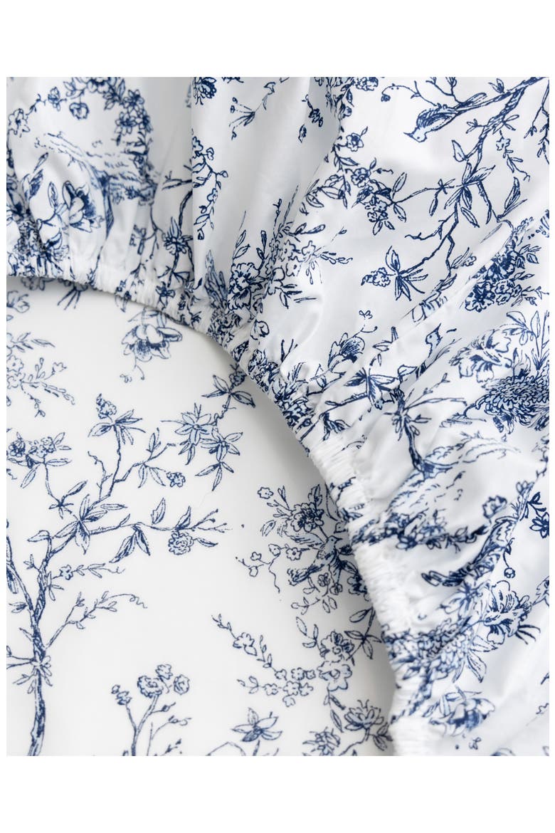 Timeless Toile Cotton Percale Sheet Set, Alternate, color, WHITE