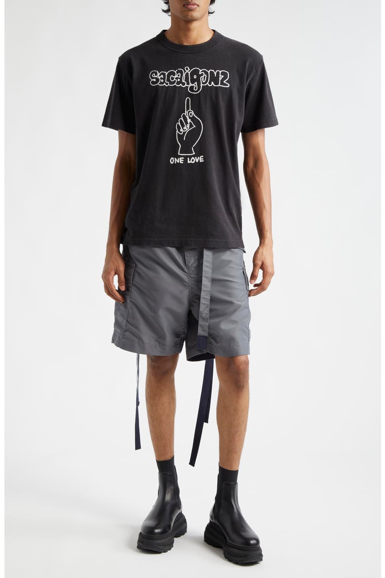 Nylon Twill Cargo Shorts, Alternate, color, GRAY