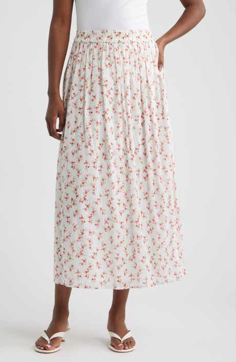 Dax Floral Cotton Midi Skirt